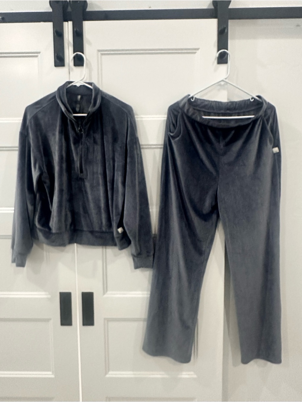 Vuori Charcoal blue Velour Track Pants